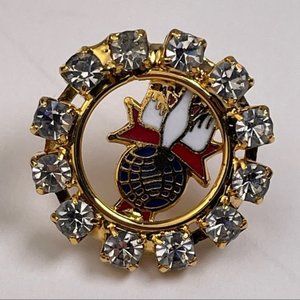 CRYSTAL Circle Halo Knights of Columbus Lapel Pin